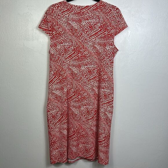 Sunsets & Sweet Tea Pockets Red White Patterned Anywhere Dress Size XL - Picture 3 of 9